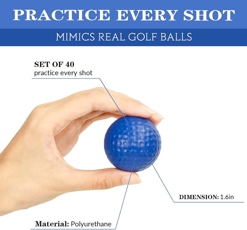 Bac-kitchen 40 Pack Foam Golf Practice Balls - Realistic Feel and Limited Flight Training Balls for Indoor or Outdoor - Image 3