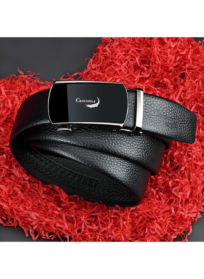 Crocodile New Year Gift, Top-grain Leather Business Belt For Men, Automatic Buckle Belt, Birthday Present For Me - Image 4