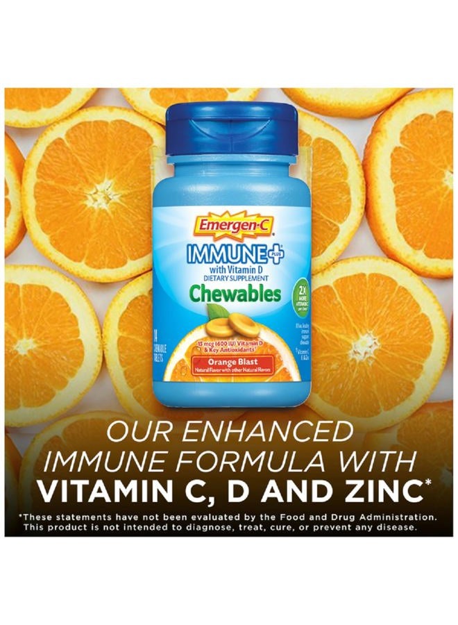 Emergen-C Immune+ Chewables 1000mg Vitamin C with Vitamin D Tablet, Immune Support Dietary Supplement for Immunity, Orange Blast Flavor - 42 Count - Image 3