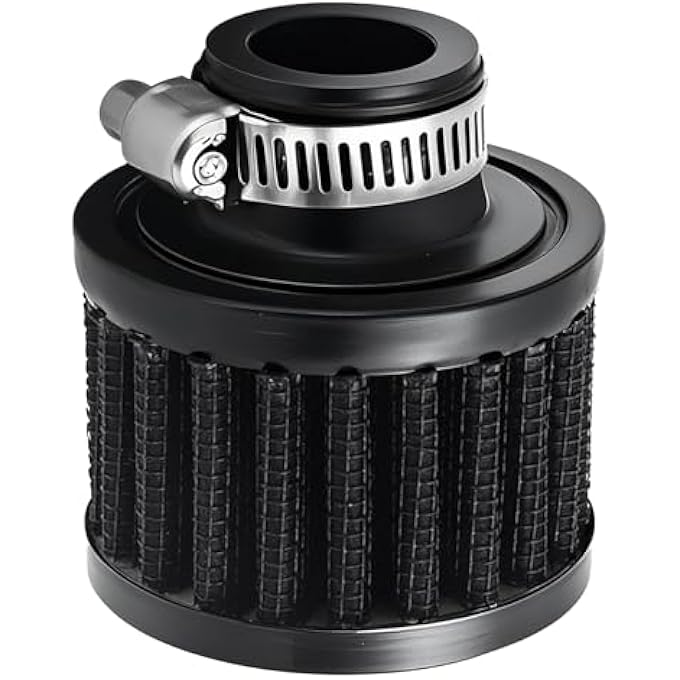 3DSKY 18mm Cold Air Intake Filter, Automotive Cold Air Breather Filter with Adjustable Clamp, Car Valve CoverTurbo Vent Cleaner Accessory, Fits for Car Motorcycle (Black) - Image 1