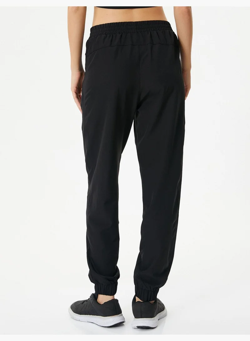 KOTON Jogger Sweatpants High Rise Relax Cut Zipper Pocket Detail