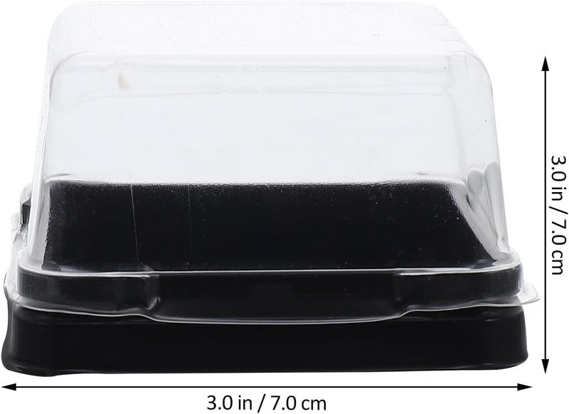 BESTonZON 100pcs Square 7.7x7.7x4.2cm Moon Cake Boxes with Insert Dessert Holder Egg-yolk Puff Packaging Disposable Bakery Take out Containers for Party and Home Use - Image 2