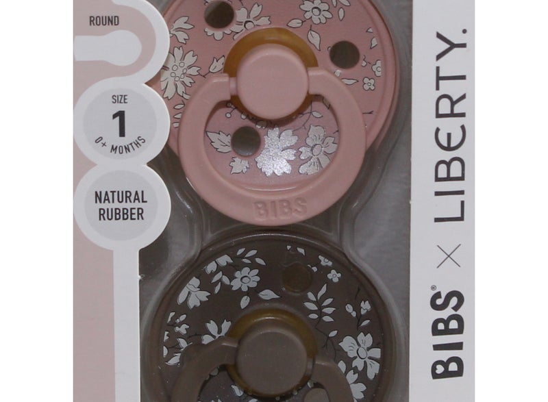 بيبس BIBS لهاية أطفال - x Liberty Colour 2 PACK Capel لاتكس مقاس 1 Blush Mix - Image 2