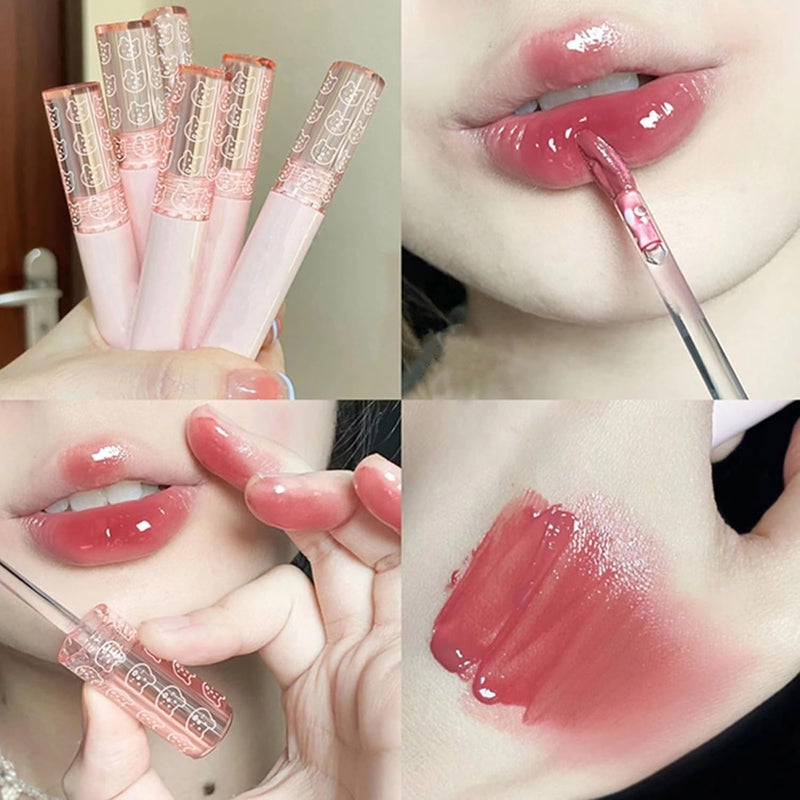 KWOLYKIM Glass Water Lifter Gloss, Hydrating Lip Gloss, Plumping Water Gloss Lip Gloss Moisturizing Sweet Lip Glaze Cherry Blossom - Image 2