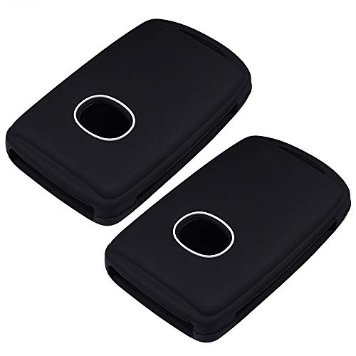 Lcyam Remote Key Fob Covers Durable Silicone Case Fits for 3 4 Keys on Side 2019 2020 Mazda 3 CX-30 CX-5 Mazda 6 CX70 CX90 (Black Black) - Image 3