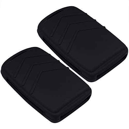 Lcyam Remote Key Fob Covers Durable Silicone Case Fits for 3 4 Keys on Side 2019 2020 Mazda 3 CX-30 CX-5 Mazda 6 CX70 CX90 (Black Black) - Image 2