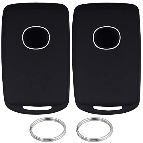 Lcyam Remote Key Fob Covers Durable Silicone Case Fits for 3 4 Keys on Side 2019 2020 Mazda 3 CX-30 CX-5 Mazda 6 CX70 CX90 (Black Black) - Image 1