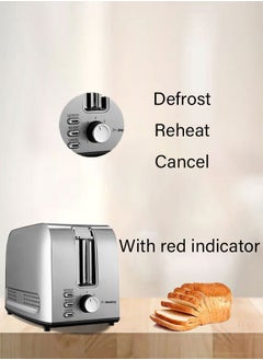Homey Homey Toaster 2 Slice, Stainless Steel Bread Toasters, 7-Shade Settings,Reheat,Defrost,Cancel Function, with Removal Crumb Tray  - Image 4
