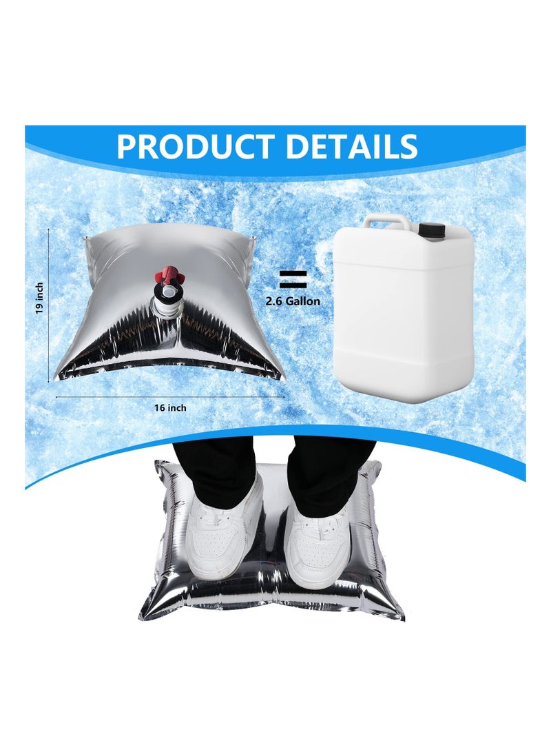 SYOSI SYOSI 3Pcs Collapsible Water Storage Containers, Jug Bags with 2.6 Gallon Water Spigot Portable Water Bag, Emergency Water Pouches for Outdoor Camping Hiking Fishing  - Image 4