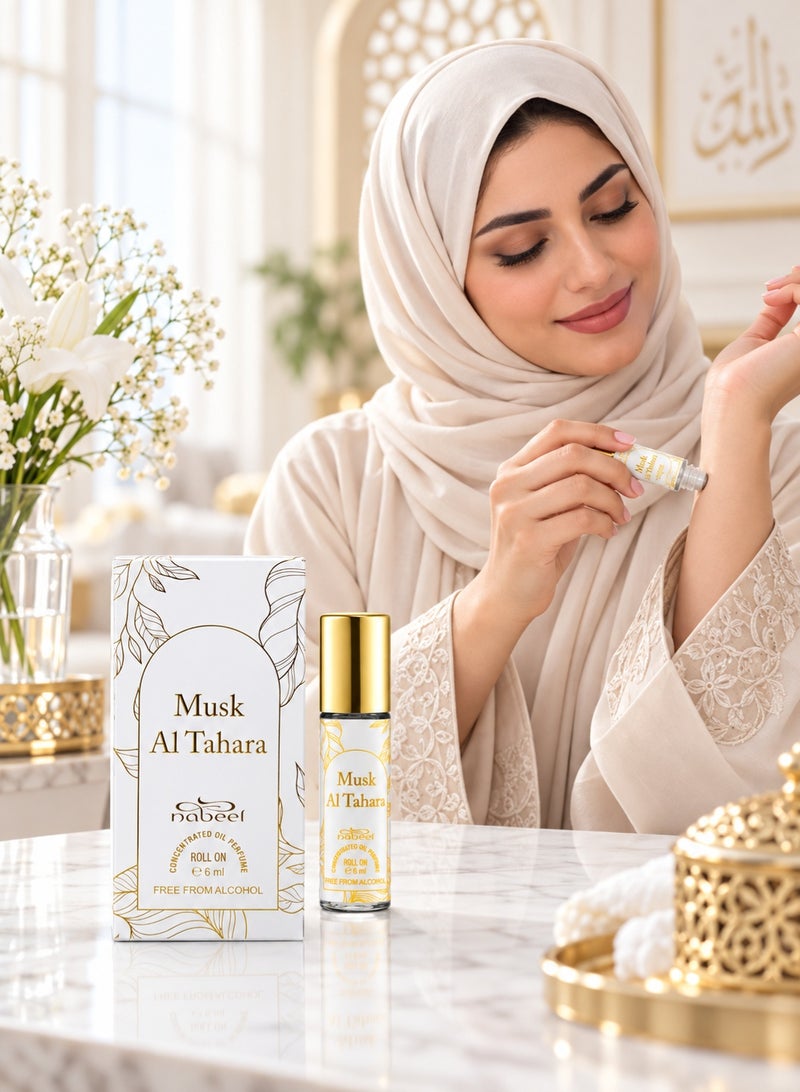 Nabeel 3 Pcs Nabeel Musk Al Tahara Pure White Musk Roll On Perfume Oil 6 ML Clean Intimate and Long-Lasting Elegance - Image 2