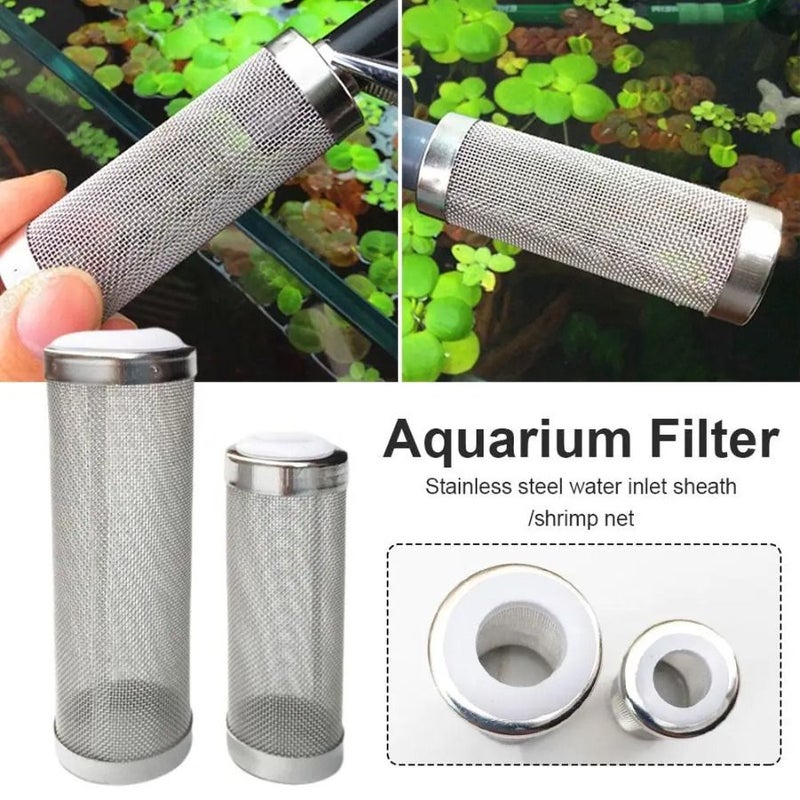 4pcs Stainless Steel Aquarium Filter Intake Guard Set Fish Tank Shrimp Protection Prefilter Sponge - Image 5