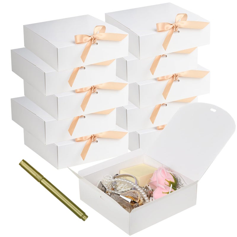 WLUSEAXI 12Pack Small Gift BoxesWhite Square Gift Box with Metal Pen for Candy Chocolate WeddingBirthday Baby Shower65652 Inch - Image 2