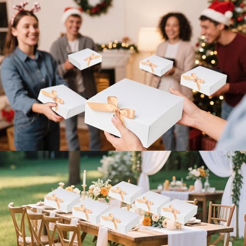 WLUSEAXI 12Pack Small Gift BoxesWhite Square Gift Box with Metal Pen for Candy Chocolate WeddingBirthday Baby Shower65652 Inch - Image 3