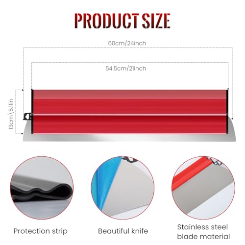 Serplex® 23.62Inch/60CM Skimming Blade, Stainless Steel Trowel Skimming Blade Drywall Smoothing Spatula Skimming Trowel Plastering Trowel for Large Working Area Wall Decoration Construction Tool - Image 2