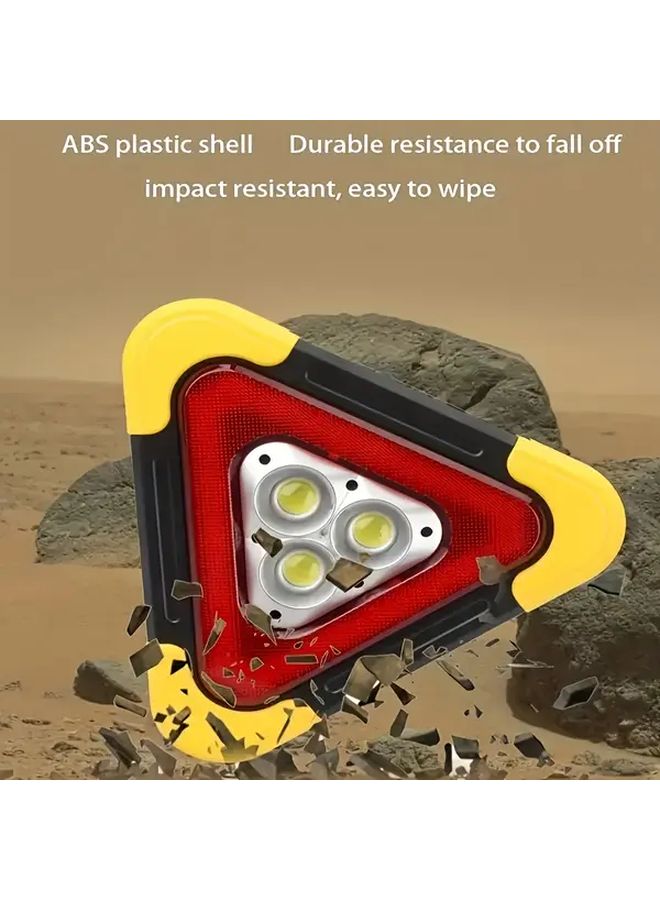 Solar Powered Triangular Emergency Warning Light With High Brightness COB Flashlight - Image 2