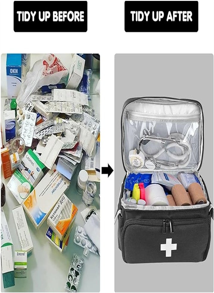 Generic Large capacity medicine box, layered home first aid kit, portable fabric storage bag, waterproof large size, home travel medicine bag  - Image 2