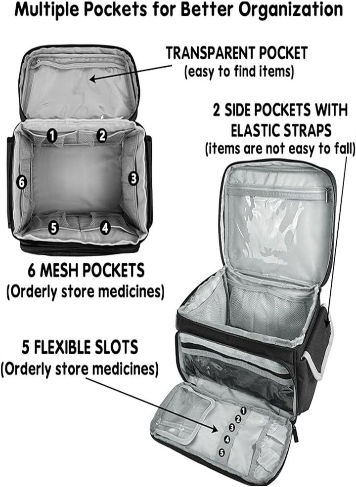 Generic Large capacity medicine box, layered home first aid kit, portable fabric storage bag, waterproof large size, home travel medicine bag  - Image 3