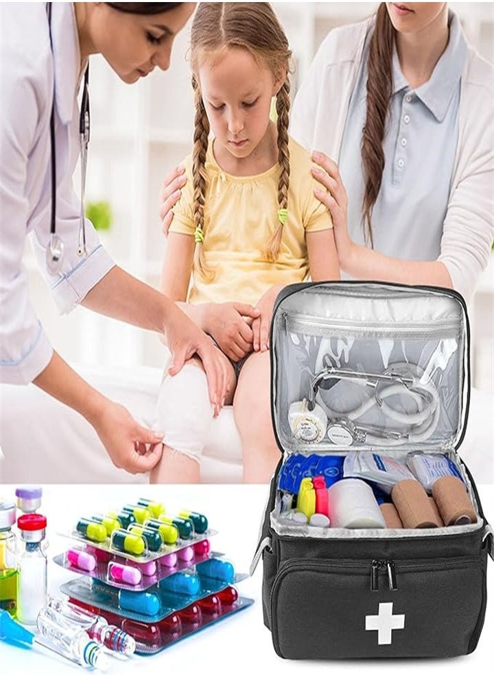 Generic Large capacity medicine box, layered home first aid kit, portable fabric storage bag, waterproof large size, home travel medicine bag  - Image 5