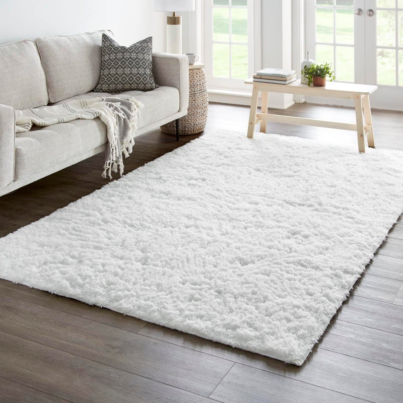 Ophanie 5x8 White Rugs for Living Room, Fluffy Fuzzy Plush Soft Carpets, Shaggy Area Rugs for Bedroom, Carpet for Dorm Nursery Home Decor Aesthetic - Image 5