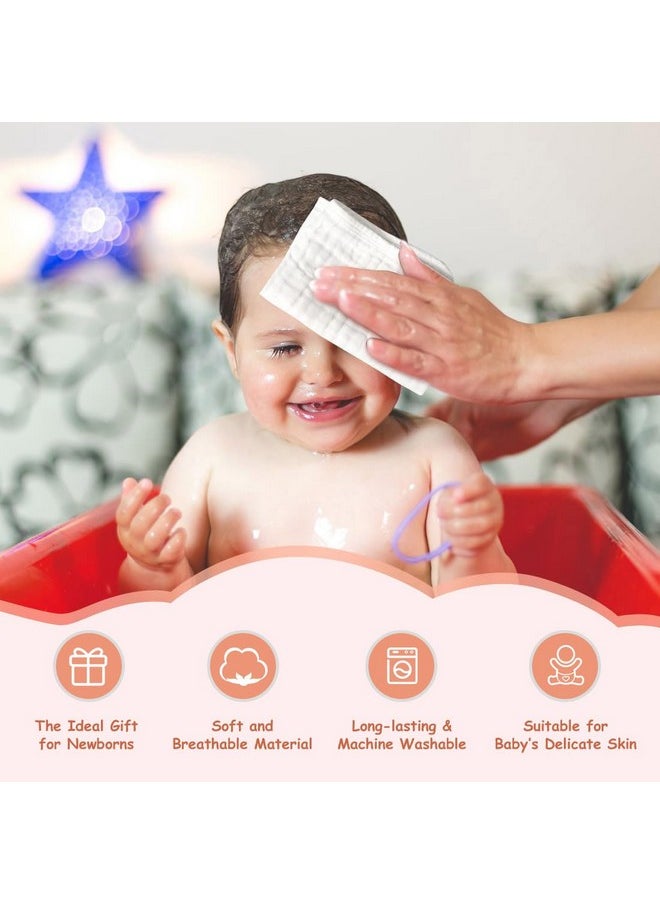 AIDEA - Baby Washcloths10 Pack, Soft Muslin Baby Towels, 100% Cotton Baby Bath Face Towels, Super Absorbent Wash Coths For Newborn Essentials White10"X10" - Image 1