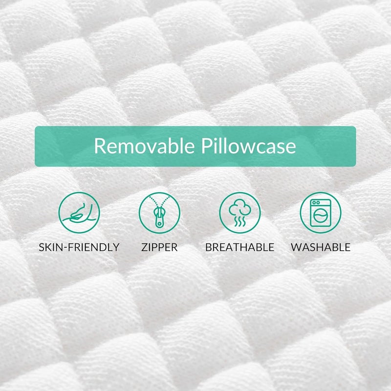 Benzola Cervical Contour Memory Foam Pillow for Sleeping Orthopaedic for Neck Pain Support Back Stomach Side Sleepers AntiSlip Foldable White - Image 3