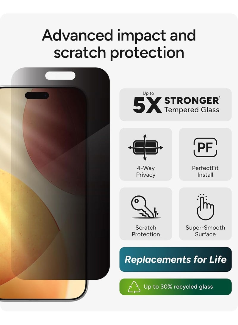 ZAGG InvisibleShield Glass XTR Privacy Compatible for Apple iPhone 17 Pro Max - Image 2