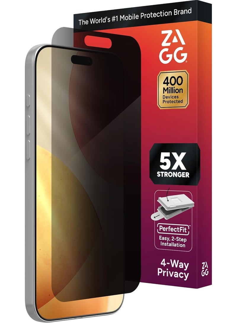 ZAGG InvisibleShield Glass XTR Privacy Compatible for Apple iPhone 17 Pro Max - Image 1