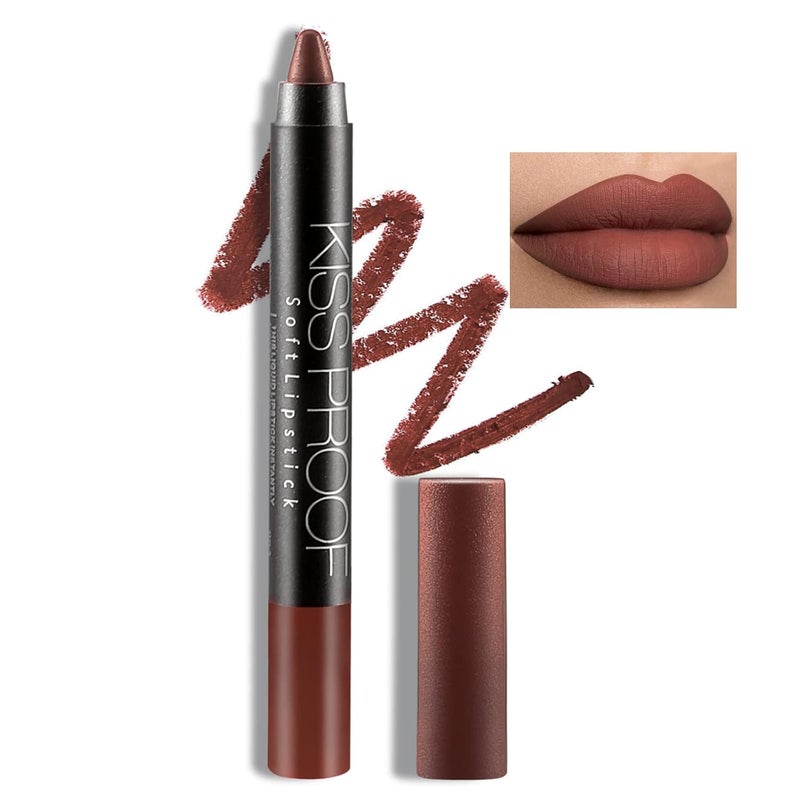 Boobeen Matte Lipstick Pencil Lip Crayon Stick Matte Velvet Lipgloss Creamy Lip Liner Full Coverage High Pigment Waterproof NonFade Lipstick for Women Matte Lip Stain with Smooth Makeup