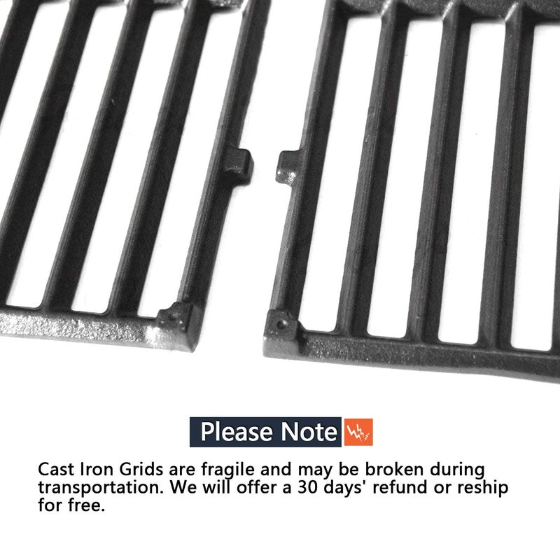 Hongso 19.5" Cast Iron Cooking Grid Grates 7524 7528 Grill Replacement Parts for Weber Genesis 3 burner 300 Series E310 E320 E330 S310 S320 S330 EP310 EP320 EP330 Gas Models (19.5" x 12.9" Each) 2 PC - Image 5