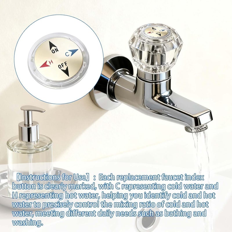 Javiix Hot and Cold Faucet Buttons for Home Impressions Faucet 80970 Index Handle Button - Image 5