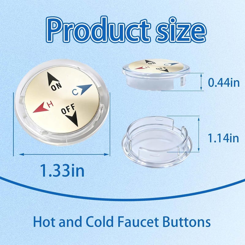 Javiix Hot and Cold Faucet Buttons for Home Impressions Faucet 80970 Index Handle Button - Image 2