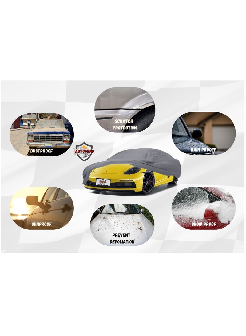 Zipporah All Weather Premium Lightweight 6-Layers Protective Car Cover 210T Compatible for 2019-2025 Porsche 718 Boxster with Left Driver Side Door Zipper, Security Lock and Mirror Pockets - Image 5