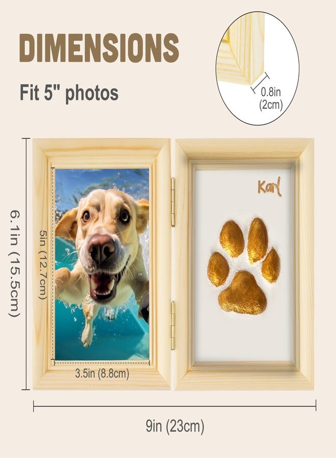 Avont Paw Print Kit with Picture Frame and Imprint Clay, Pawprints Impression Keepsake for Dogs Cats, Memorial Desk Display for Pets -Natural - Image 3
