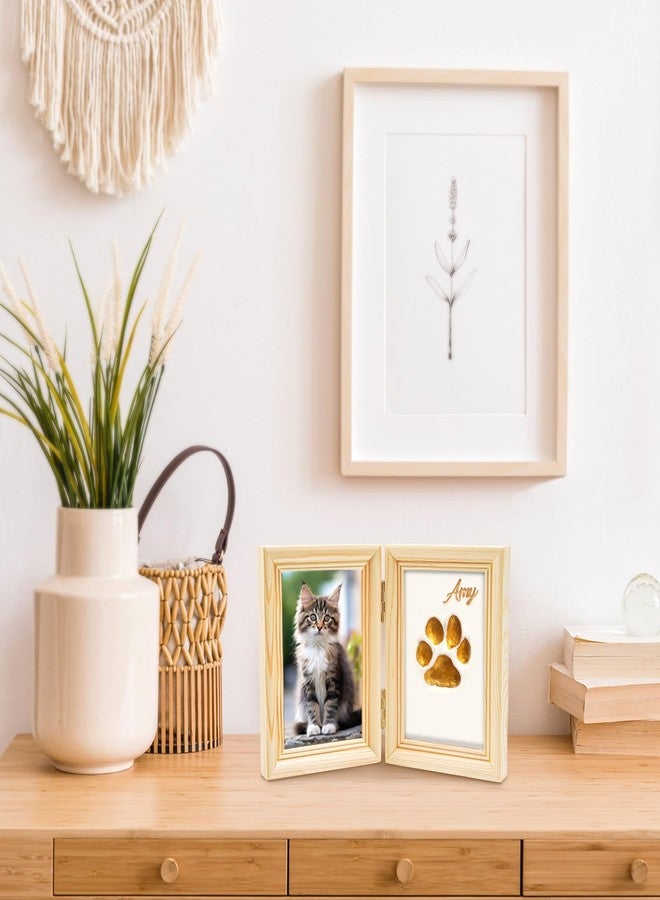 Avont Paw Print Kit with Picture Frame and Imprint Clay, Pawprints Impression Keepsake for Dogs Cats, Memorial Desk Display for Pets -Natural - Image 4