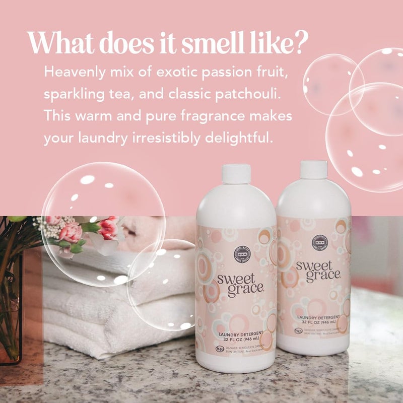 Bridgewater Candle Sweet Grace 32 oz Laundry Detergent Liquid | Highly Scented Luxury Laundry Experience | Deep Cleaning and Powerfully Fragranced - Image 3