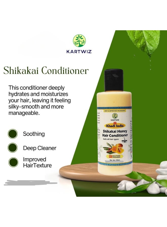 KARTWIZ Shikakai & Honey Conditioner (SLS & Paraben Free) 630ml(3 pack, 210ml each) - Image 3