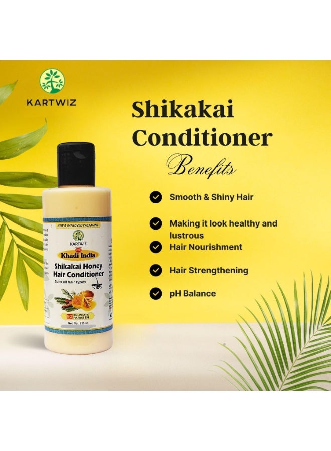 KARTWIZ Shikakai & Honey Conditioner (SLS & Paraben Free) 630ml(3 pack, 210ml each) - Image 4