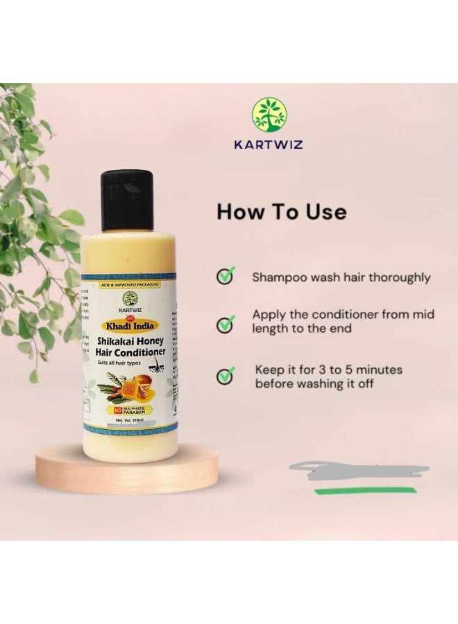 KARTWIZ Shikakai & Honey Conditioner (SLS & Paraben Free) 630ml(3 pack, 210ml each) - Image 2