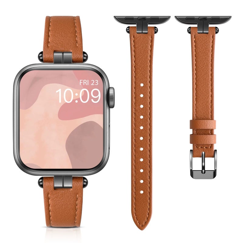 Bluejw Replace the Watch Strap with Genuine Slim Thin Leather Band – Soft Leather Replacement Strap with Dumbbell Design for Comfortable Fit - Image 3