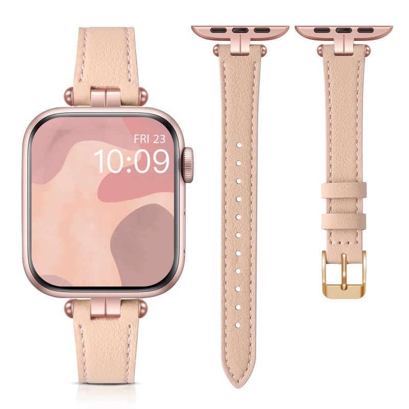 Bluejw Replace the Watch Strap with Genuine Slim Thin Leather Band – Soft Leather Replacement Strap with Dumbbell Design for Comfortable Fit - Image 1