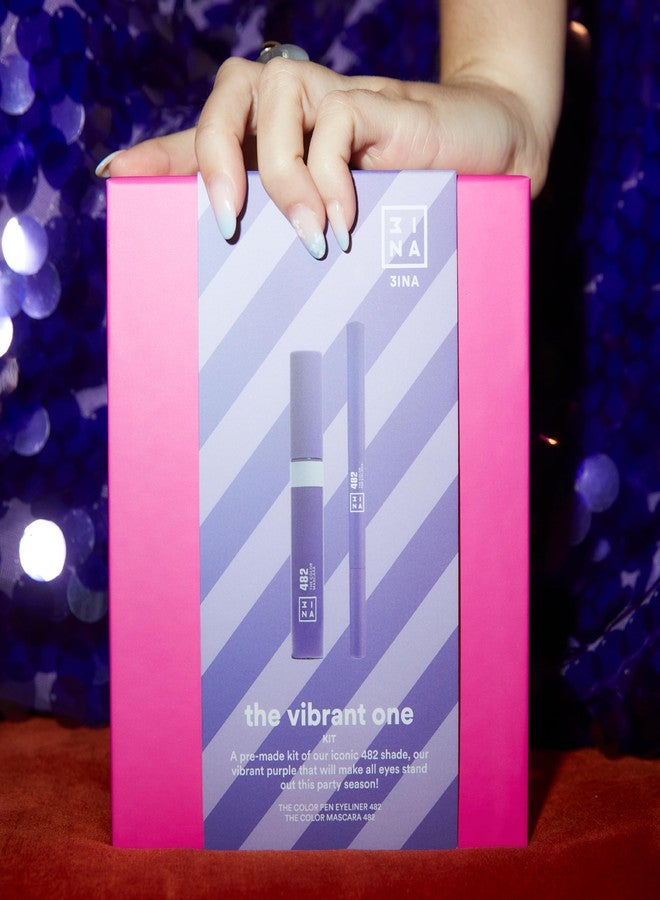 3إنا مجموعة مكياج ثري إينا - مجموعة ذا فايبرانت وان - بنفسجي - مجموعة مثالية باللون البنفسجي - قلم تحديد العيون الملون 482 + ماسكارا ملونة 482 - لون ثابت ولامع - مجموعة مكياج - نباتي - لم يتم اختباره على الحيوانات - Image 5