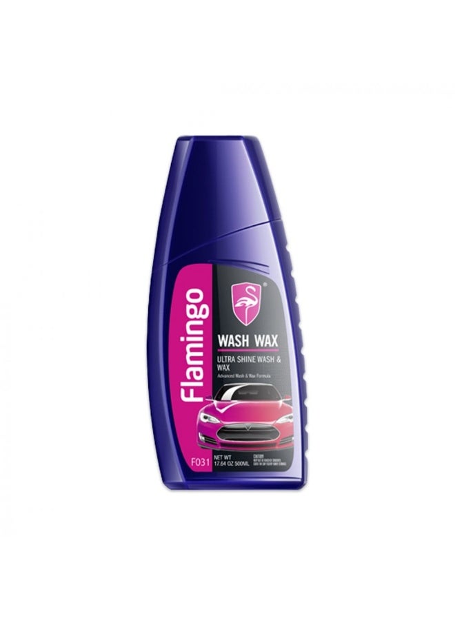 Ultra Shiny Car Wash Wax with Advanced Formula, Car Polishing Wax, Car Wax Cleaning, Flamingo F031 Ultra Shiny Car Cleaning Liquid, 500ml - Image 1