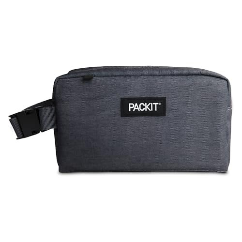 PackIt Freezable Snack Box, City Charcoal, Built with EcoFreeze® Technology, Collapsible, Reusable, Zip Closure with Buckle Handle, For Work Snacks, Fresh Snacks On the Go, Adults, and All Ages - Image 1