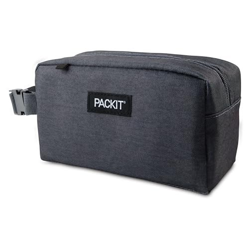 PackIt Freezable Snack Box, City Charcoal, Built with EcoFreeze® Technology, Collapsible, Reusable, Zip Closure with Buckle Handle, For Work Snacks, Fresh Snacks On the Go, Adults, and All Ages - Image 2