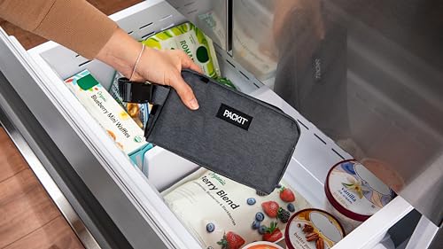 PackIt Freezable Snack Box, City Charcoal, Built with EcoFreeze® Technology, Collapsible, Reusable, Zip Closure with Buckle Handle, For Work Snacks, Fresh Snacks On the Go, Adults, and All Ages - Image 4