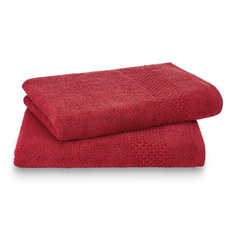 Spaces 100% Cotton Hand Towel Special Texture Ultra Soft Quick Dry Nano Spun(Solid 40CMX60CM)-RED - Image 1