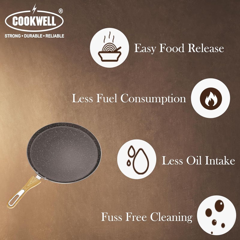 COOKWELL Non Stick Dosa Tawa 30 CM Midnight Grey - Image 2