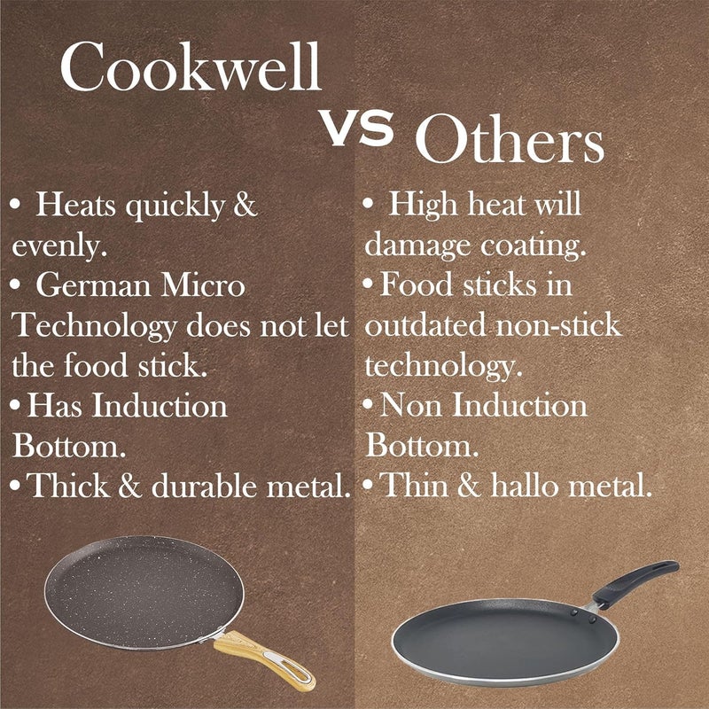 COOKWELL Non Stick Dosa Tawa 30 CM Midnight Grey - Image 4