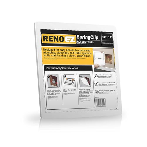 RenoEZ Access Panel For Drywall 14x14 inch No Tools Required Wall Hole Cover Access Doors For Drywall Spring Loaded for Wiring HVAC Plumbing Textured White 1 - Image 1