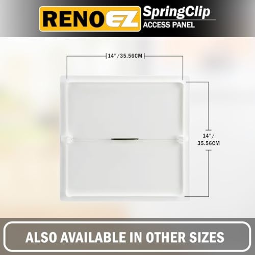 RenoEZ Access Panel For Drywall 14x14 inch No Tools Required Wall Hole Cover Access Doors For Drywall Spring Loaded for Wiring HVAC Plumbing Textured White 1 - Image 3